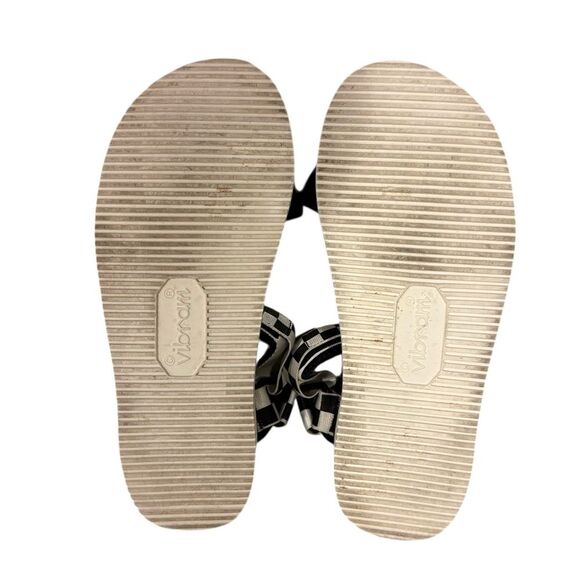 Suicoke Black White Checkered Straps Vibram Sole Sandals Men’s Sz 8 Women’s 10